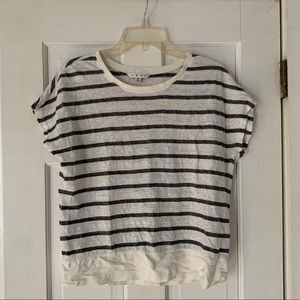 Linen T with silk edging